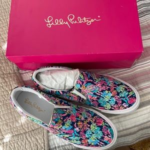 Cute Lilly Pulitzer slip on tennis shoes